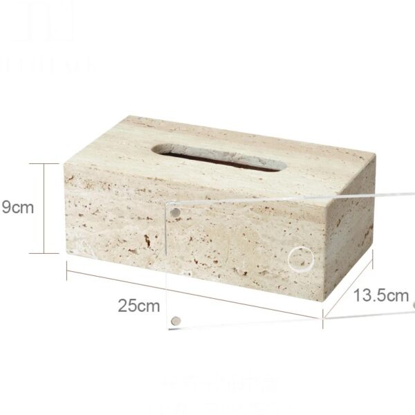 Beige Travertine Natural Stone Tissue Box